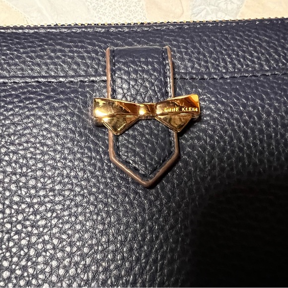 Anne Klein Navy Wallet with Gold Accent - Picture 2 of 6